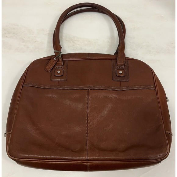 LIZ CLAIBORNE BROWN LEATHER BAG PURSE ORGANIZER - Picture 1 of 9